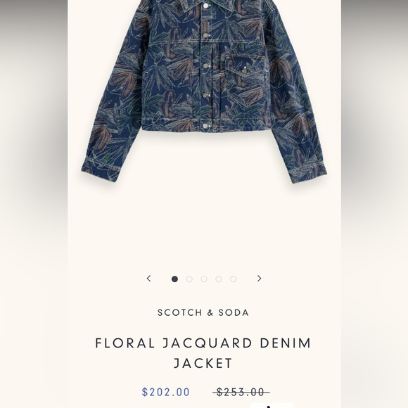 Scotch & Soda Jacquard Woven All Over Floral Denim Jacket - Picture 14 of 14